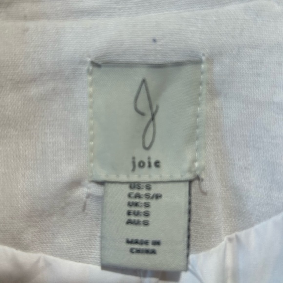 Linen blend Off White Scalloped Blazer Small - Picture 4 of 5